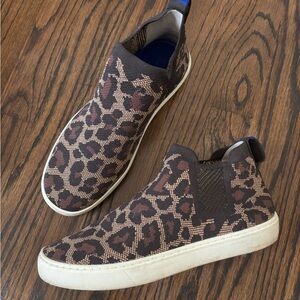 Rothy's Leopard Print Chelsea High Top Sneaker Booties